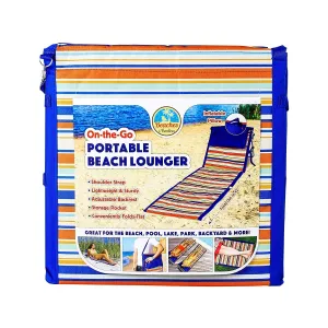 Awesome on The Go Portable Beach Reclining Lounger! Extra comfort, Folding portable beach mat measuring 42" inches open. Features inflatable pillow Storage pocket for keys, phone etc. Retails $55 