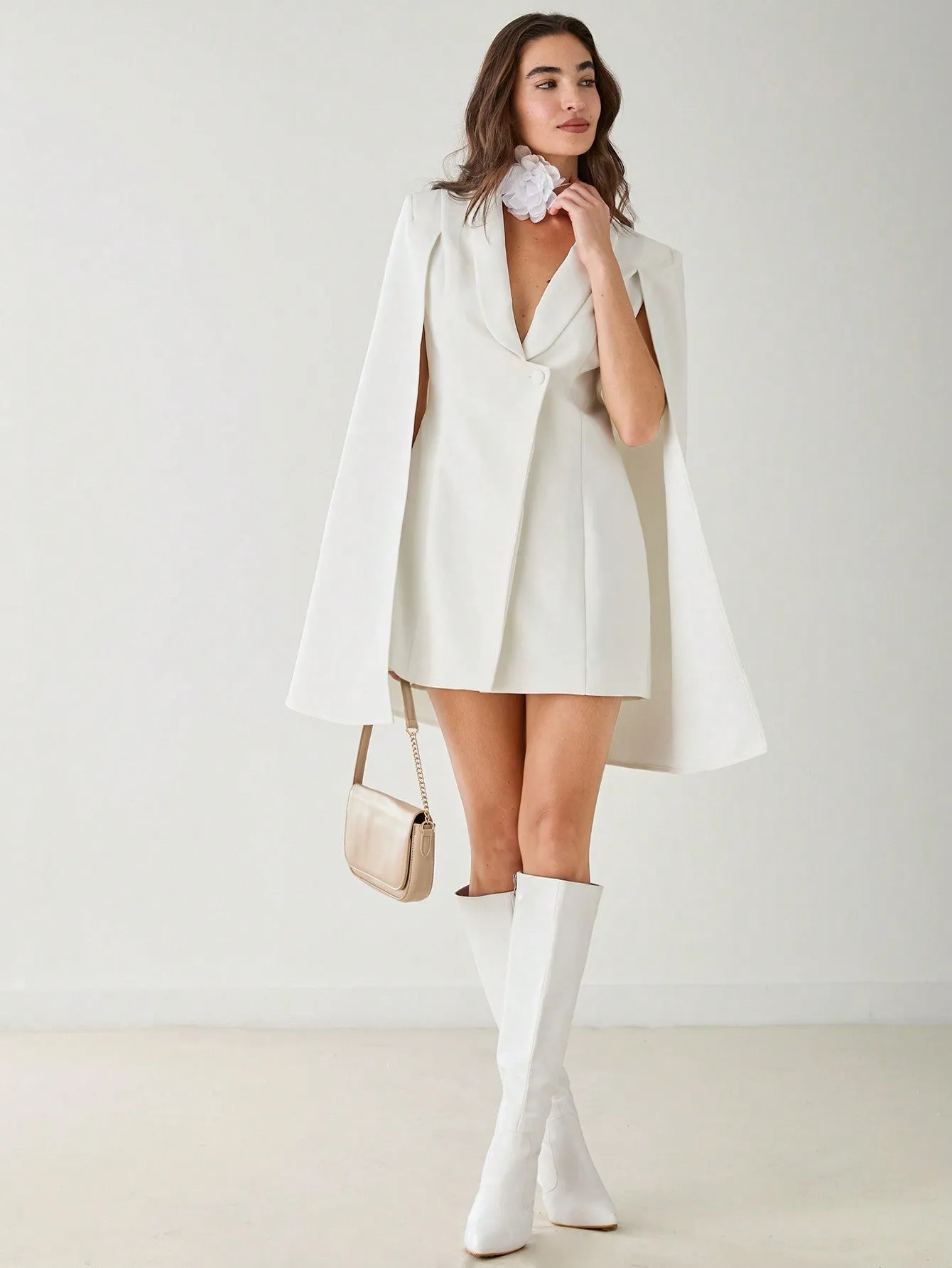 Azar Women's Cape Collar Blazer Autumn, Winter Clothing Dress