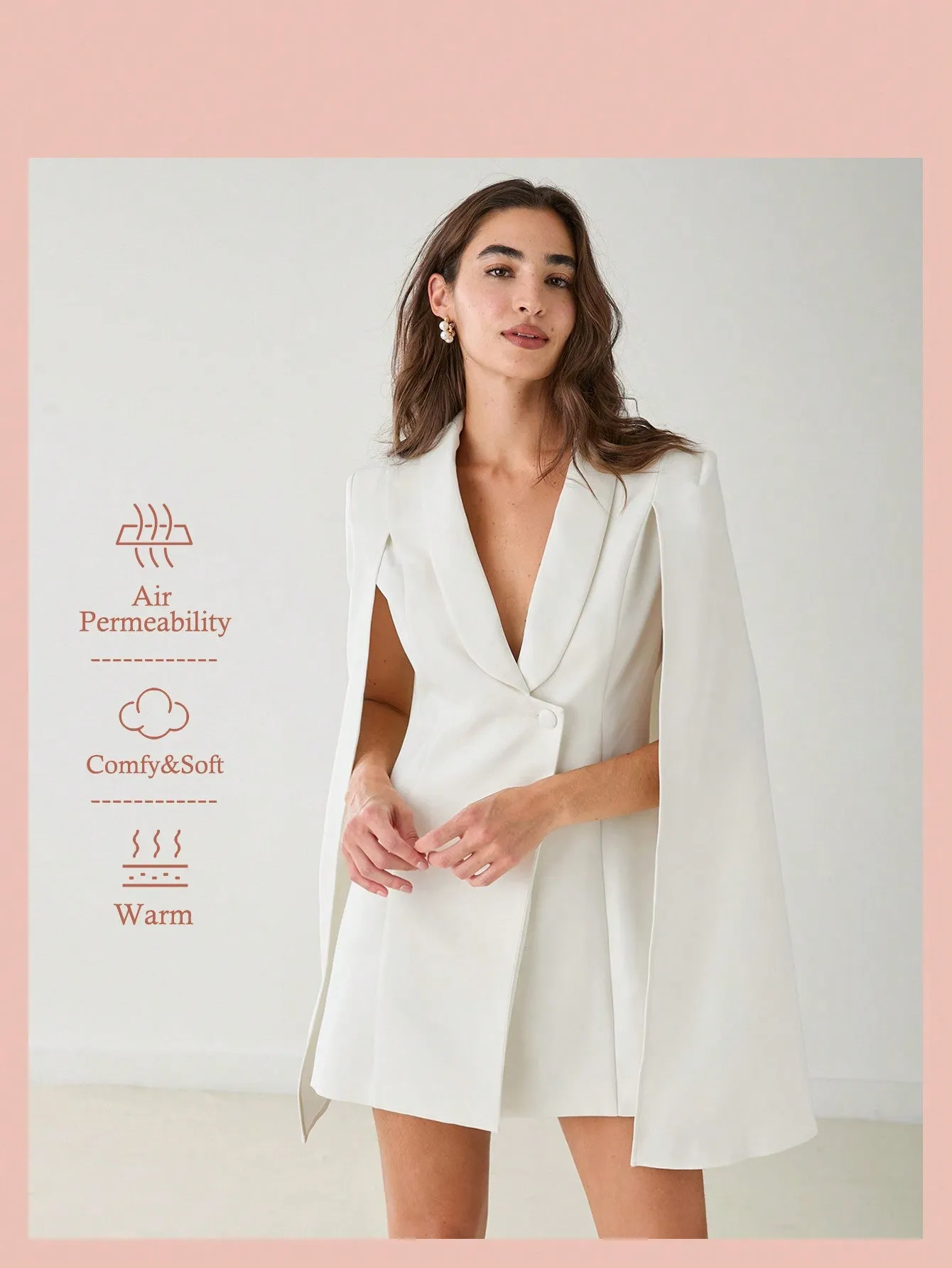 Azar Women's Cape Collar Blazer Autumn, Winter Clothing Dress