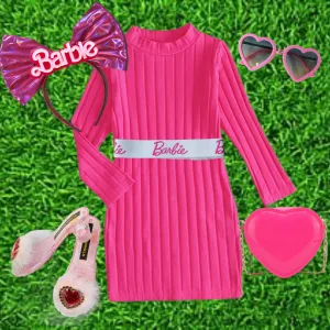 B Girl Ribbed Sweatshirt Dress