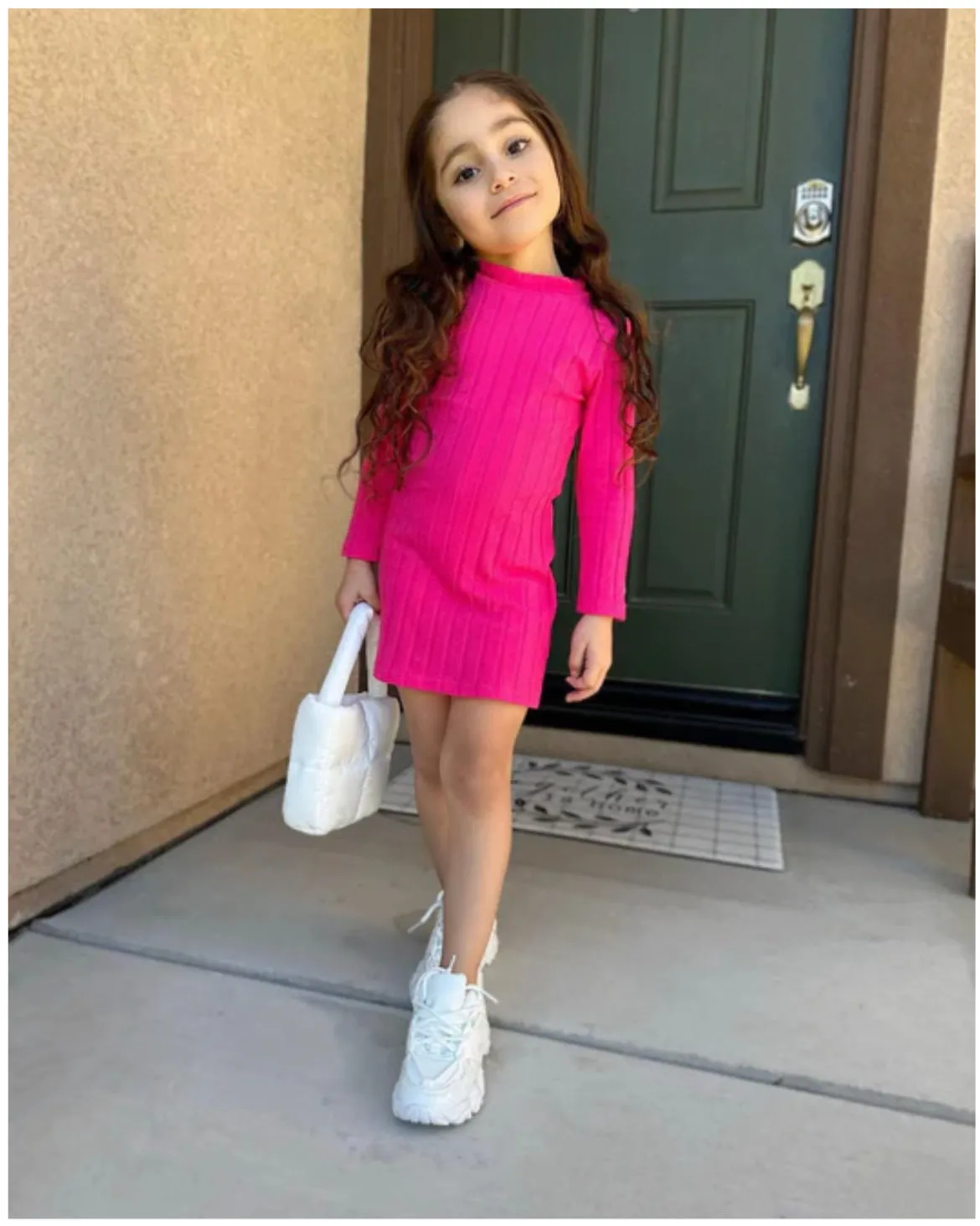 B Girl Ribbed Sweatshirt Dress