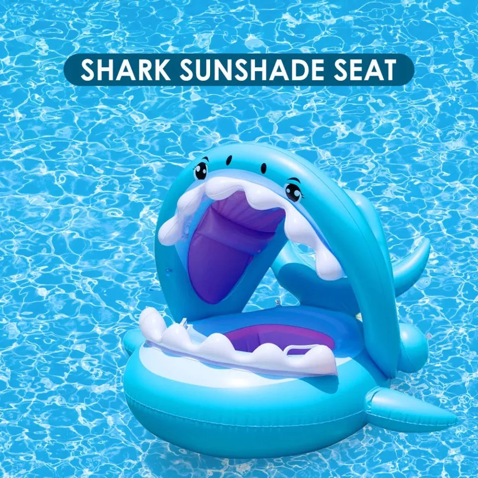Baby Shark Inflatable Swimming Floats with Canopy for Kids