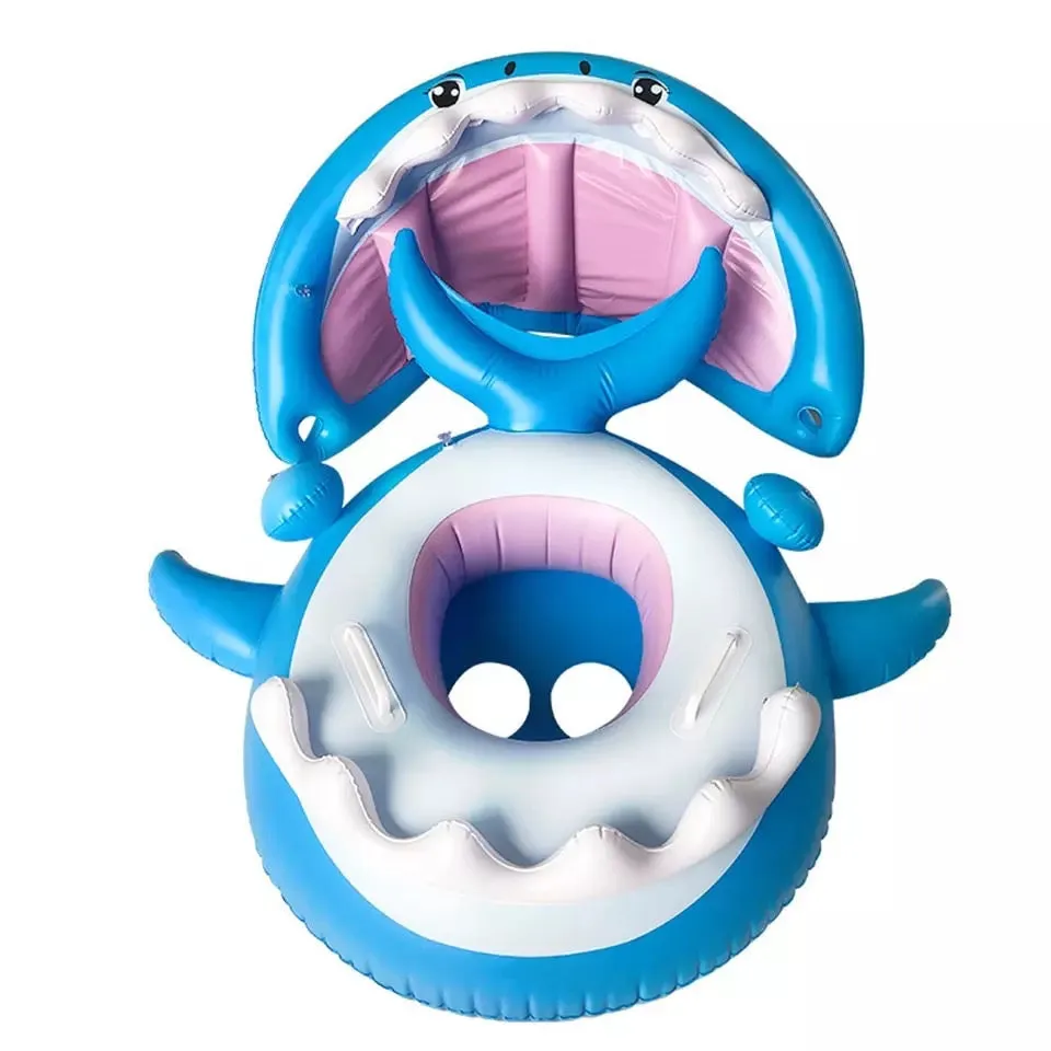 Baby Shark Inflatable Swimming Floats with Canopy for Kids