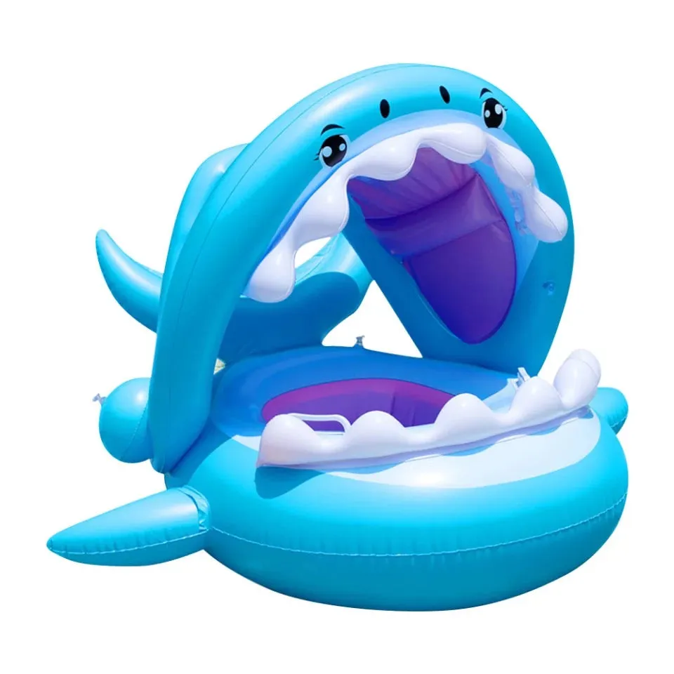 Baby Shark Inflatable Swimming Floats with Canopy for Kids