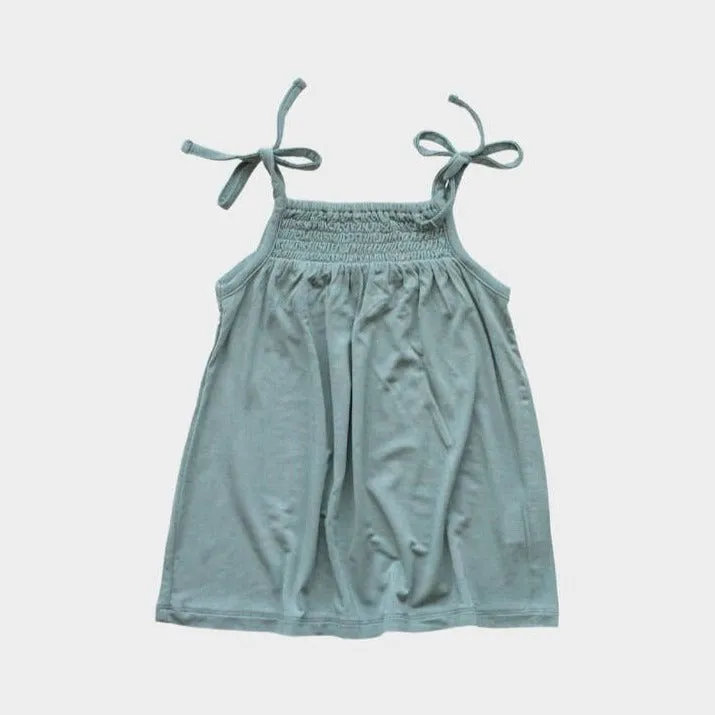 Babysprouts Smocked Summer Dress in Teal Green