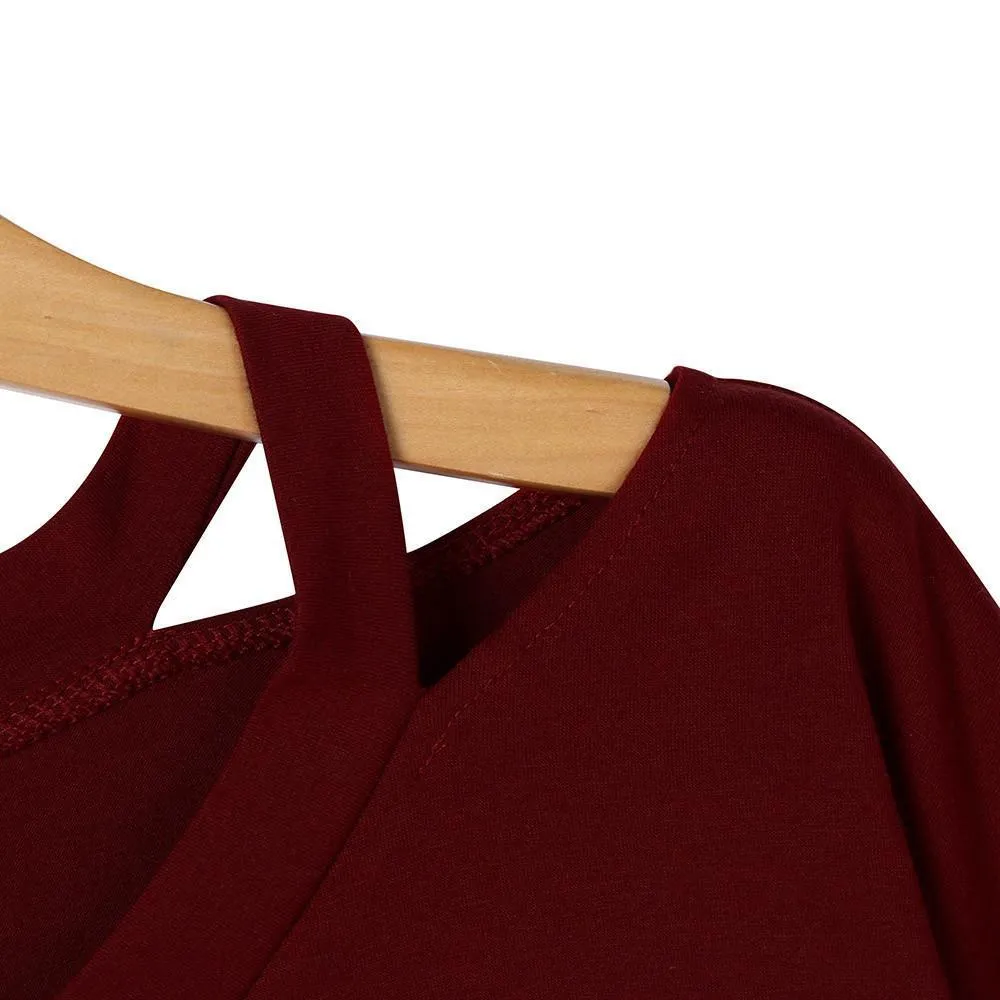 Beaded Long Sleeve V-Neck Shirt