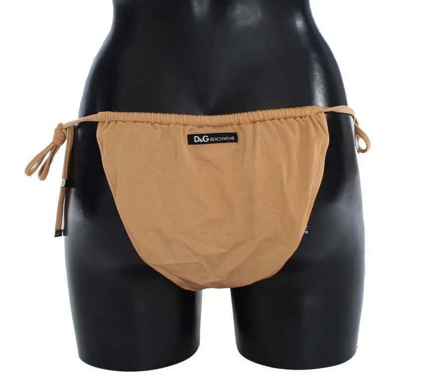 Beige Bikini Bottom Swimwear Beachwear
