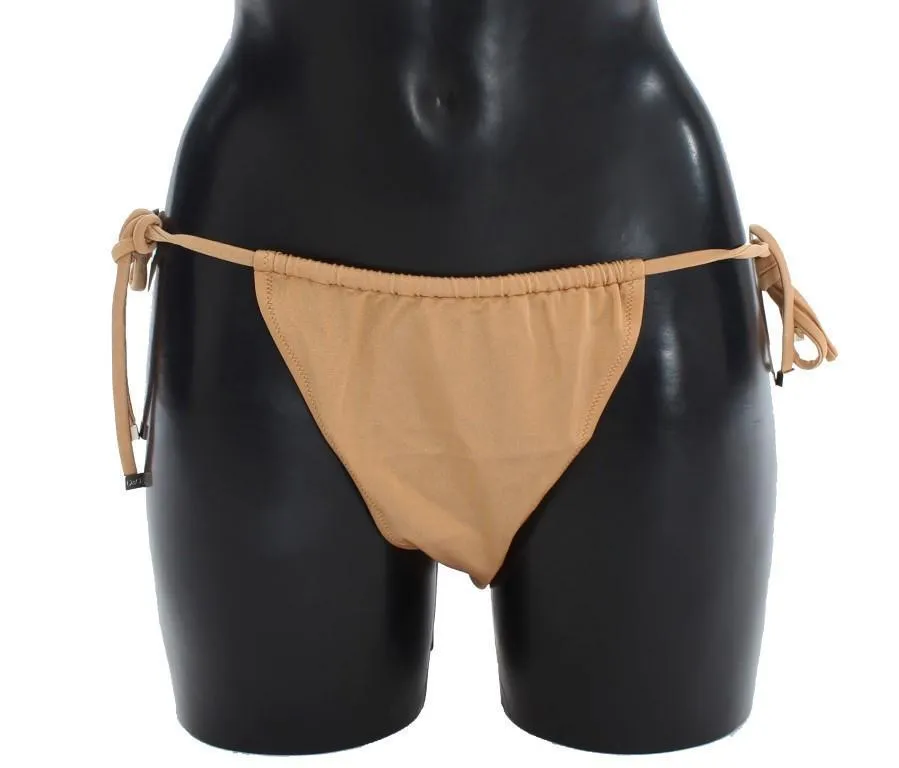 Beige Bikini Bottom Swimwear Beachwear