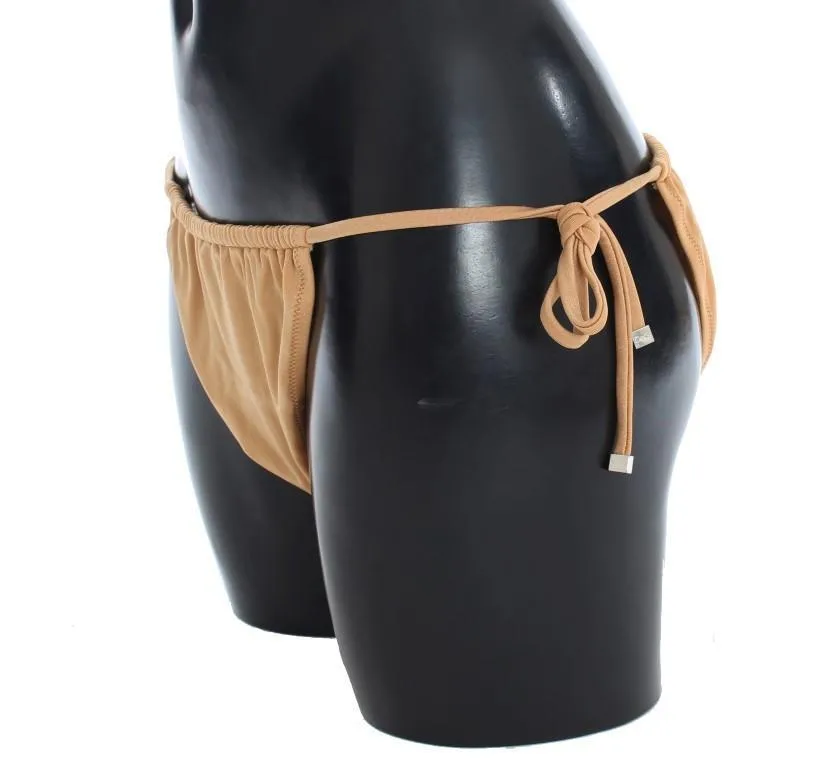 Beige Bikini Bottom Swimwear Beachwear