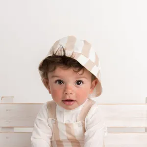 Beige Candy Striped Summer Hat