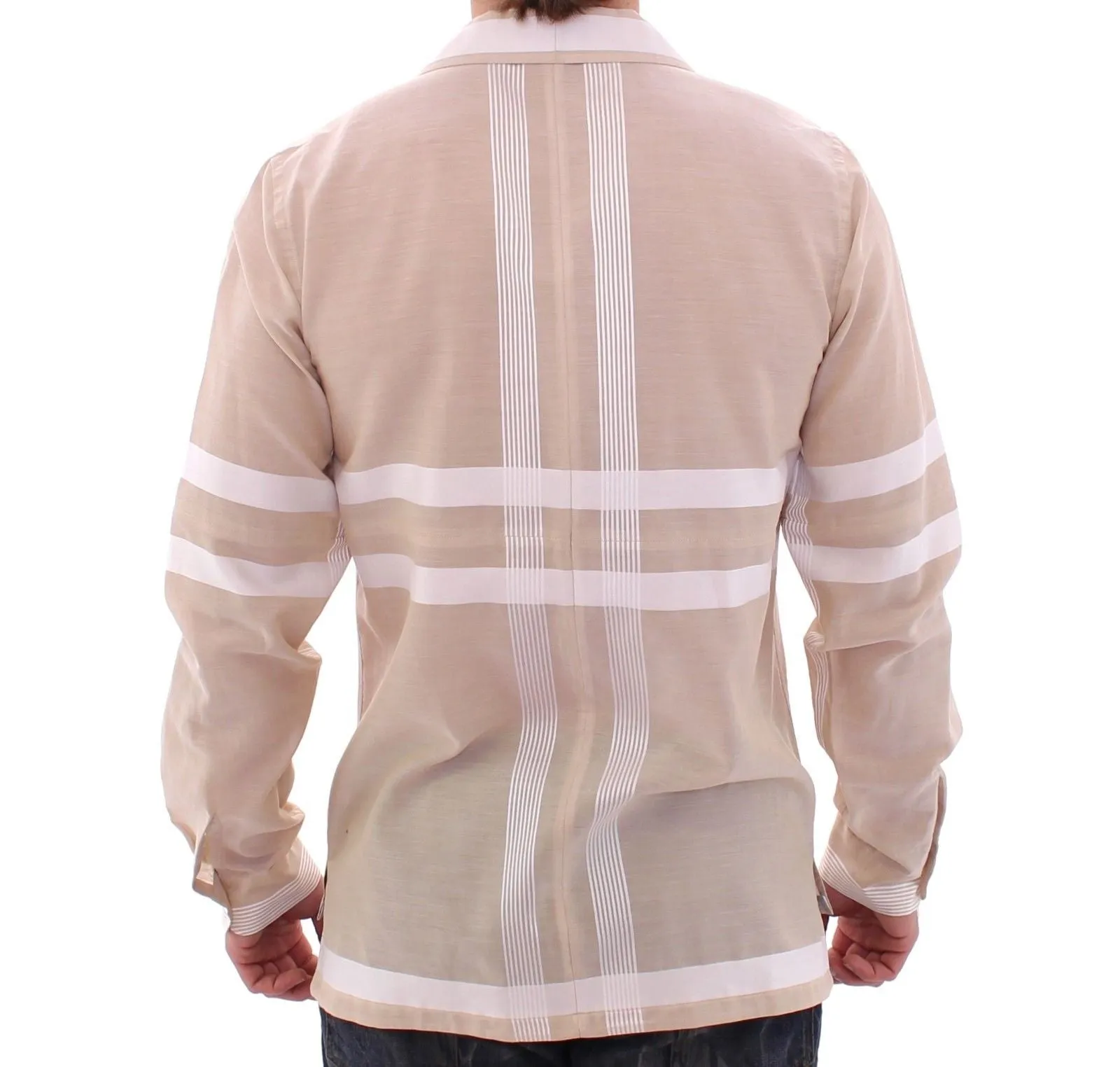 Beige Regular Fit Cotton Casual Shirt