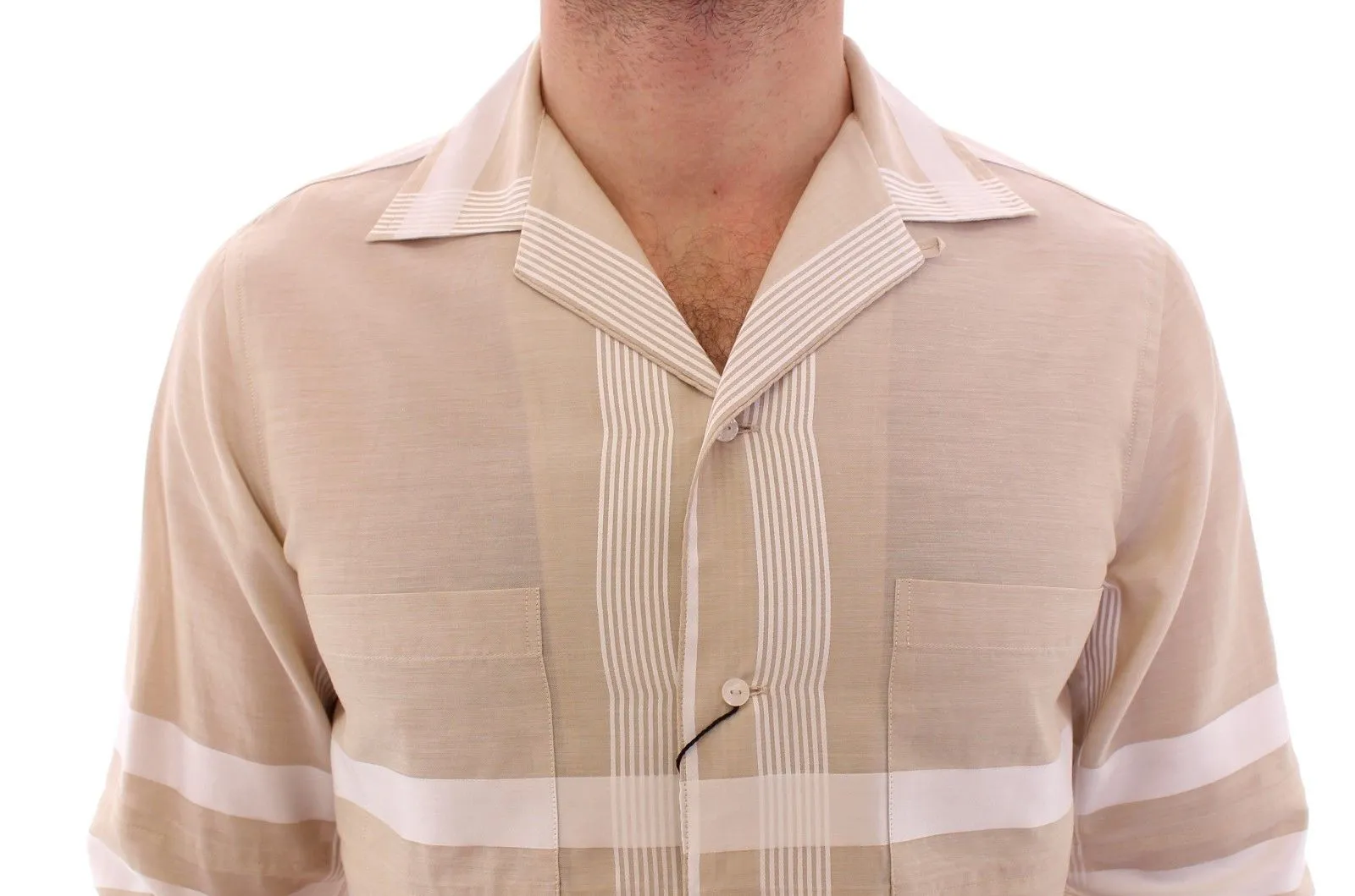 Beige Regular Fit Cotton Casual Shirt