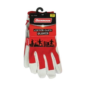 BENMAN LEATHER CLOTH GLOVES LARGE