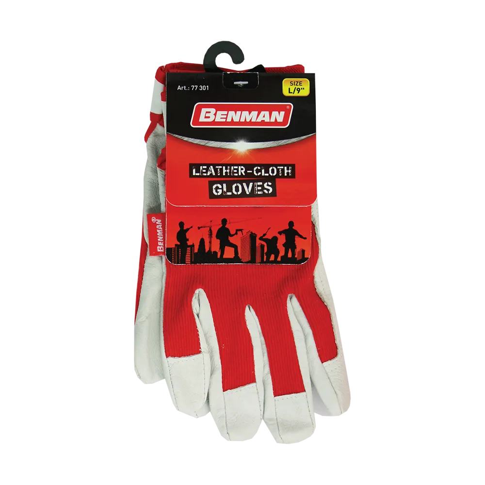 BENMAN LEATHER CLOTH GLOVES LARGE
