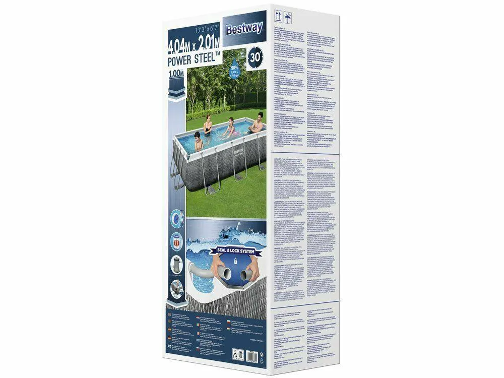 Bestway 13.3Ft Swimming Pool 404X201X100cm Rattan Rectangular   Accessories