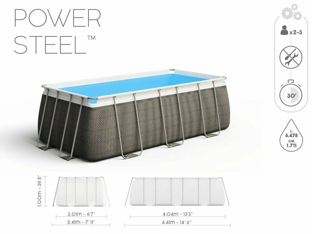 Bestway 13.3Ft Swimming Pool 404X201X100cm Rattan Rectangular   Accessories