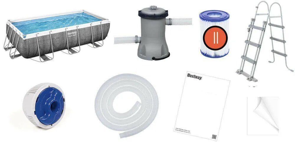 Bestway 13.3Ft Swimming Pool 404X201X100cm Rattan Rectangular   Accessories