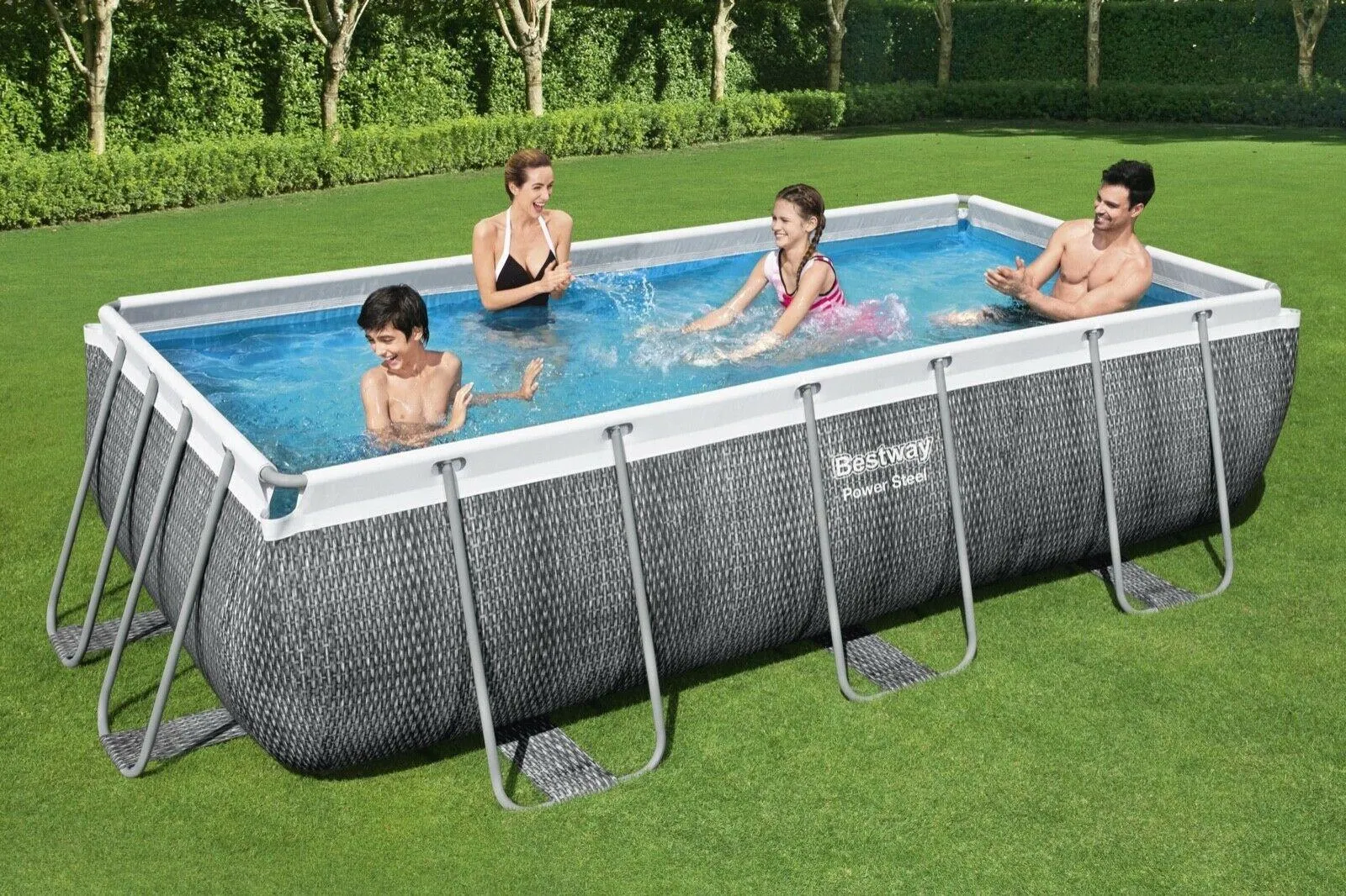 Bestway 13.3Ft Swimming Pool 404X201X100cm Rattan Rectangular   Accessories
