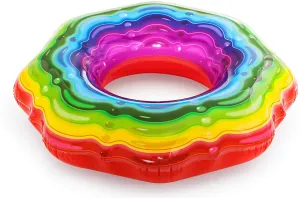 Bestway 45"/ 1.15M Rainbow Ribbon Tube (Contents: 1 swim ring, repair patch)