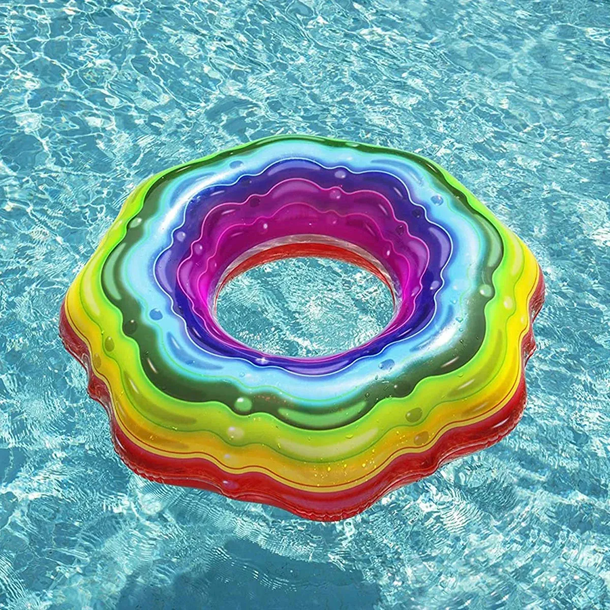 Bestway 45"/ 1.15M Rainbow Ribbon Tube (Contents: 1 swim ring, repair patch)