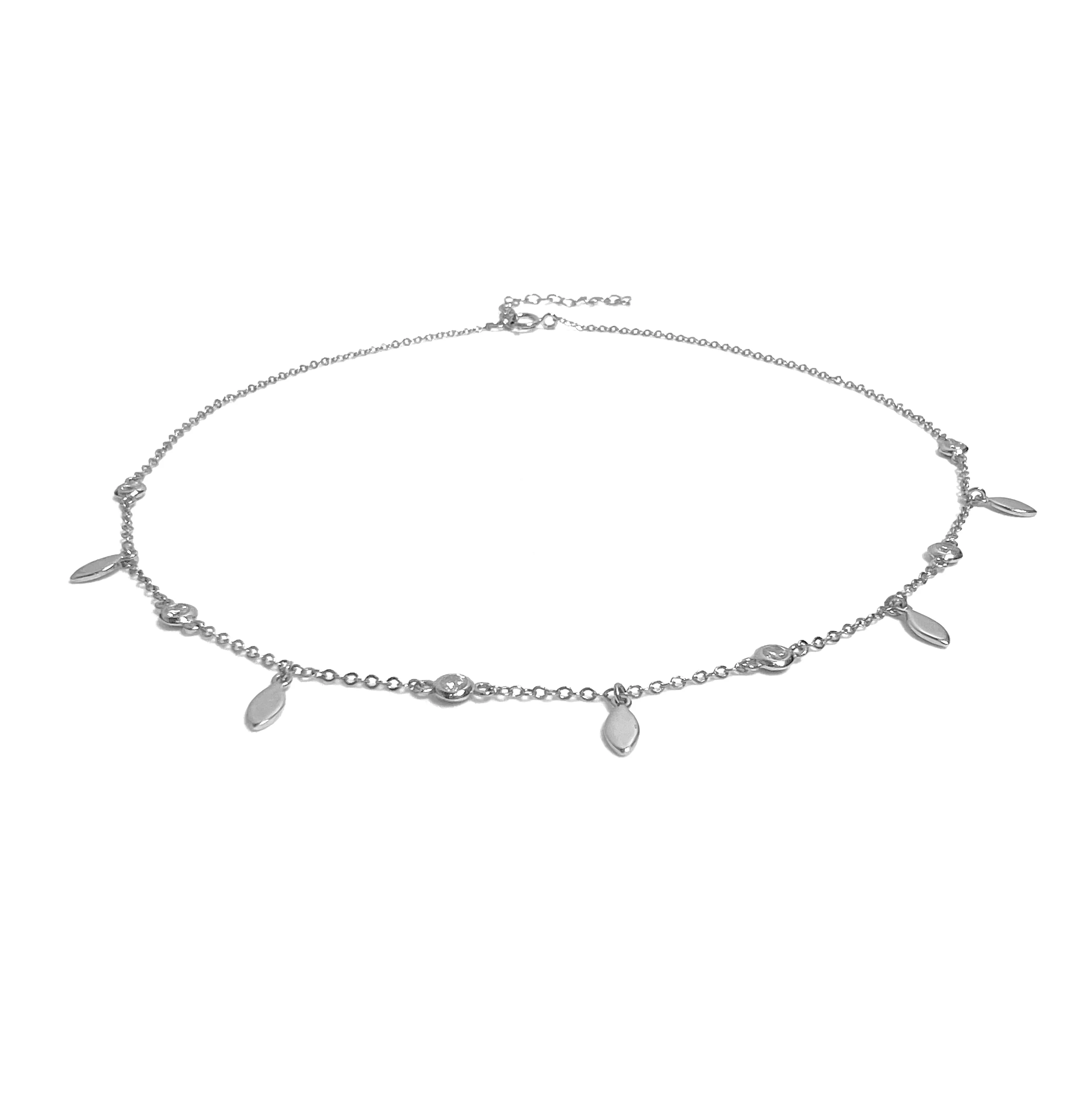 Bezel and Flat Drop Dangling Choker