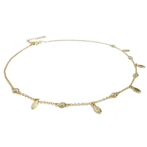 Bezel and Flat Drop Dangling Choker