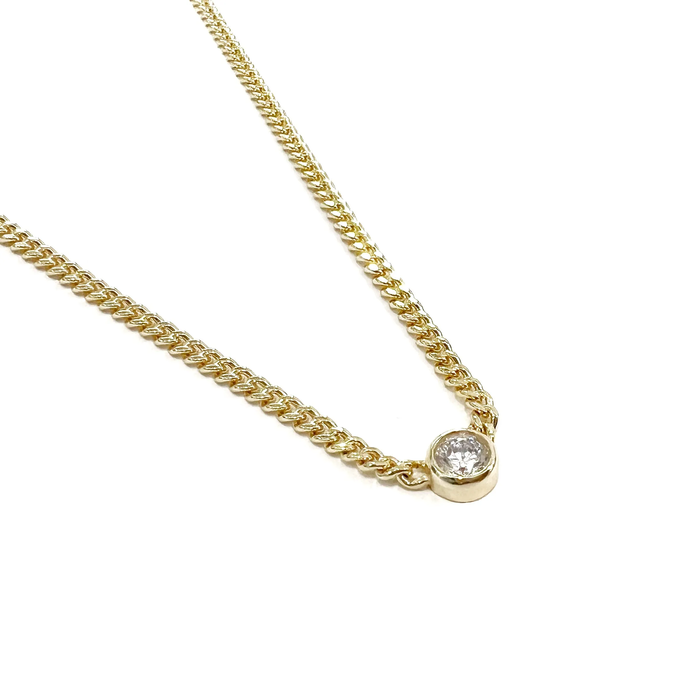 Bezel Curb Necklace