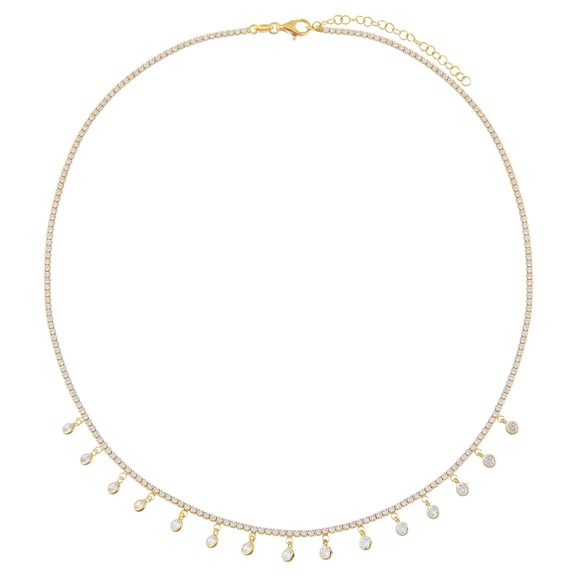 Bezel Dangle Tennis Choker