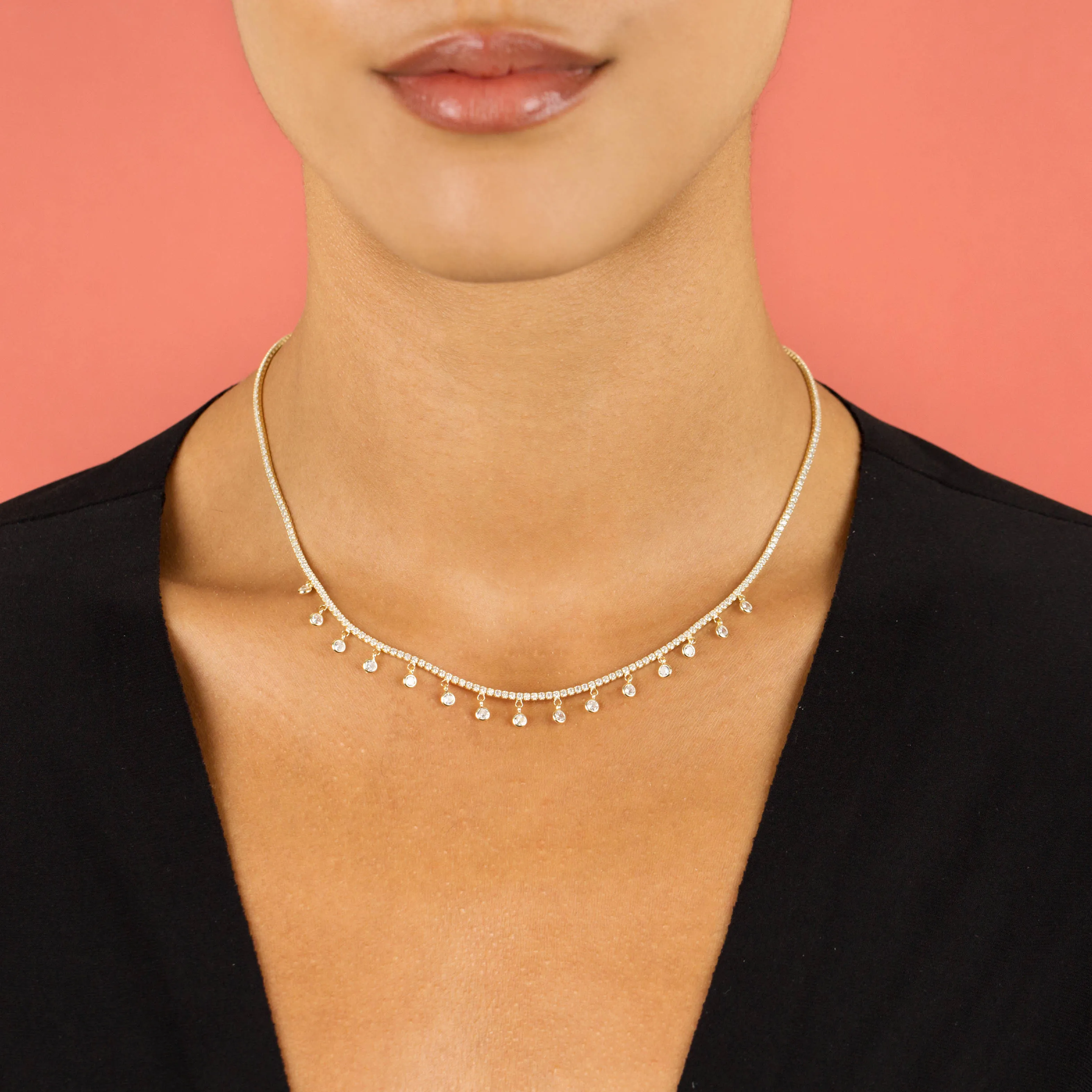 Bezel Dangle Tennis Choker