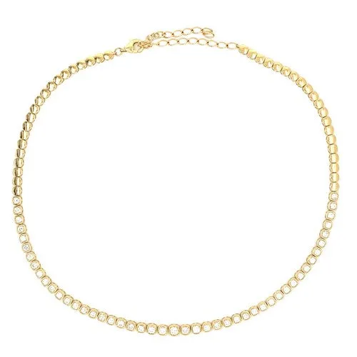 Bezel Set Cushion Tennis Necklace