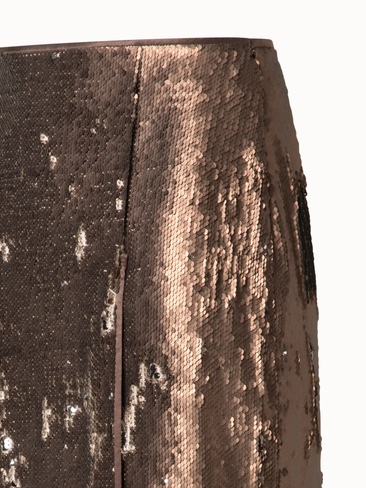 Bi-Color Sequin Jersey Pencil Skirt with Slit