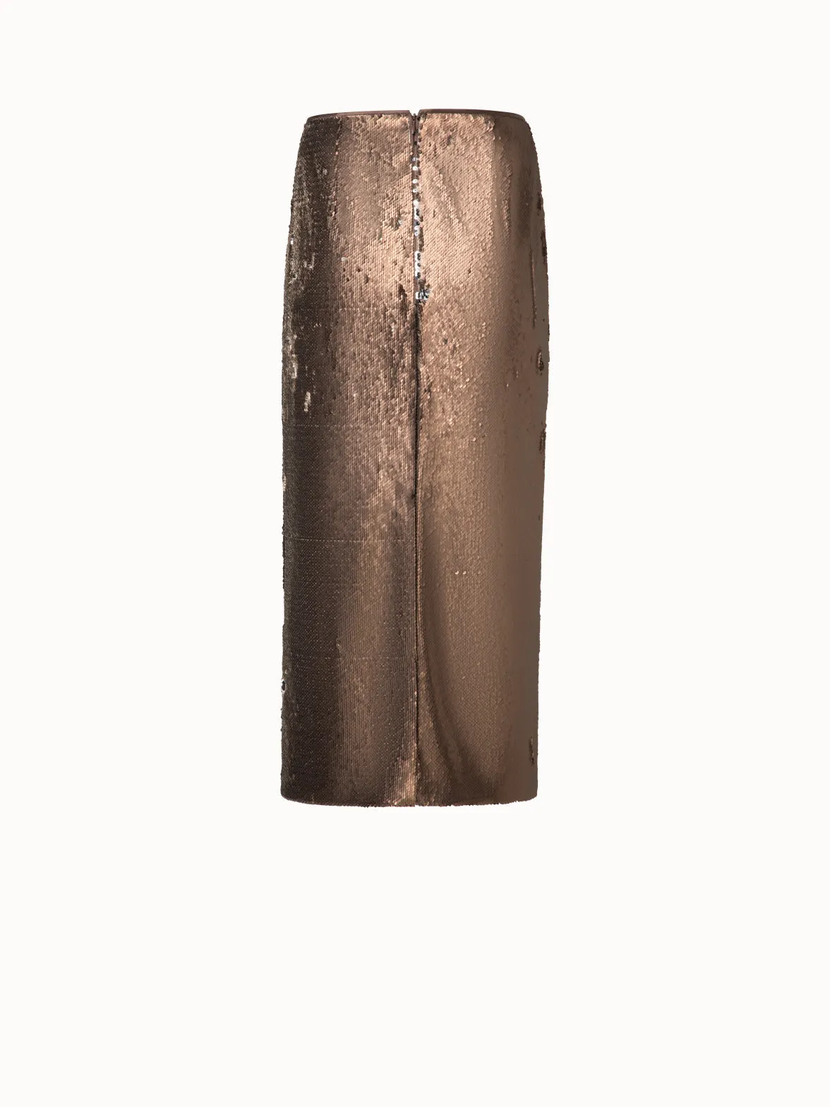 Bi-Color Sequin Jersey Pencil Skirt with Slit