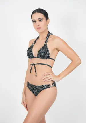 Bikini Classic Metallic Shiny Collection Color Black - Power Wings By Jullye Giliberti