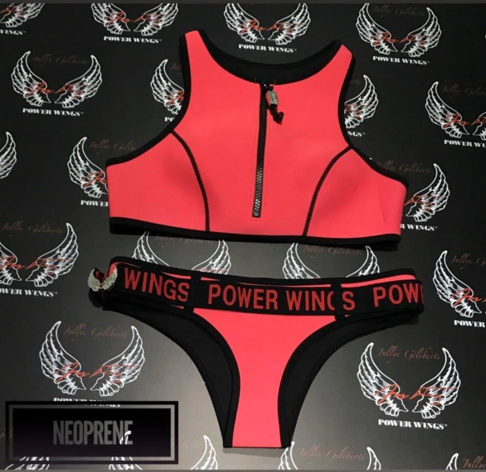 Bikini Neoprene Collection Color Pink - Power Wings By Jullye Giliberti