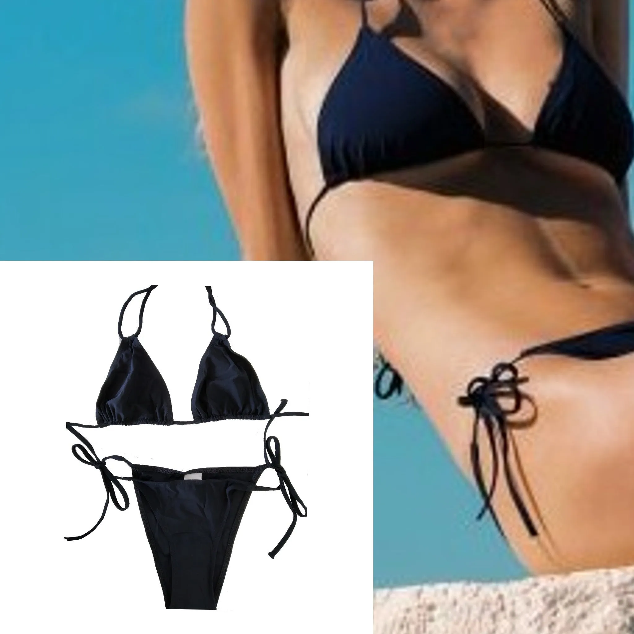 Black Bikini Triangle Set