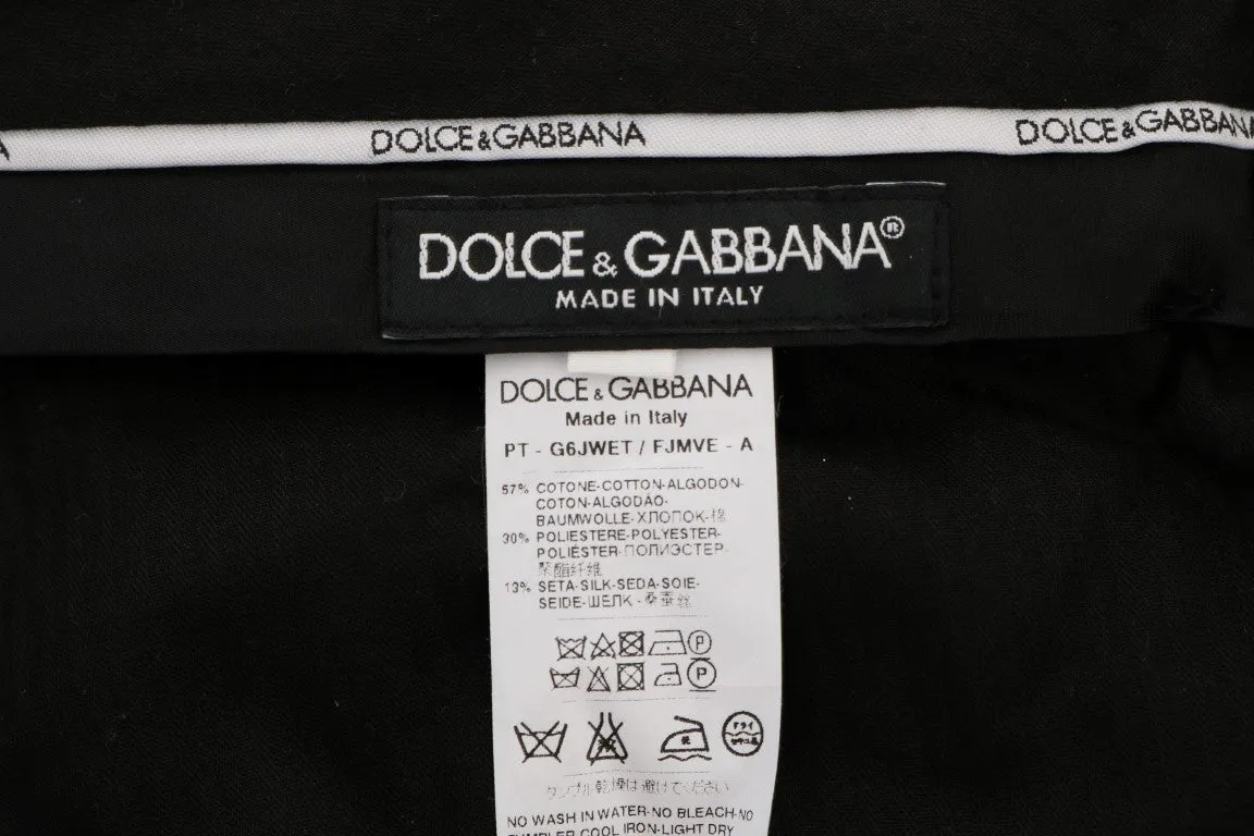 Black Cotton Flower Pattern Pants