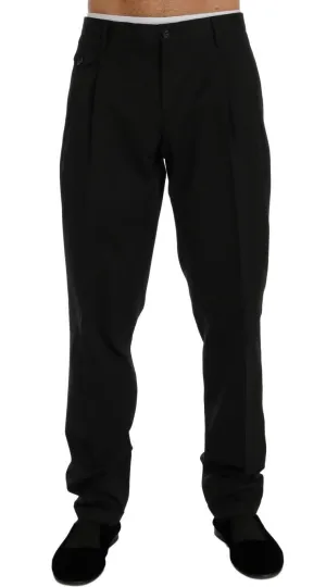 Black Cotton Rayon Dress Formal Pants