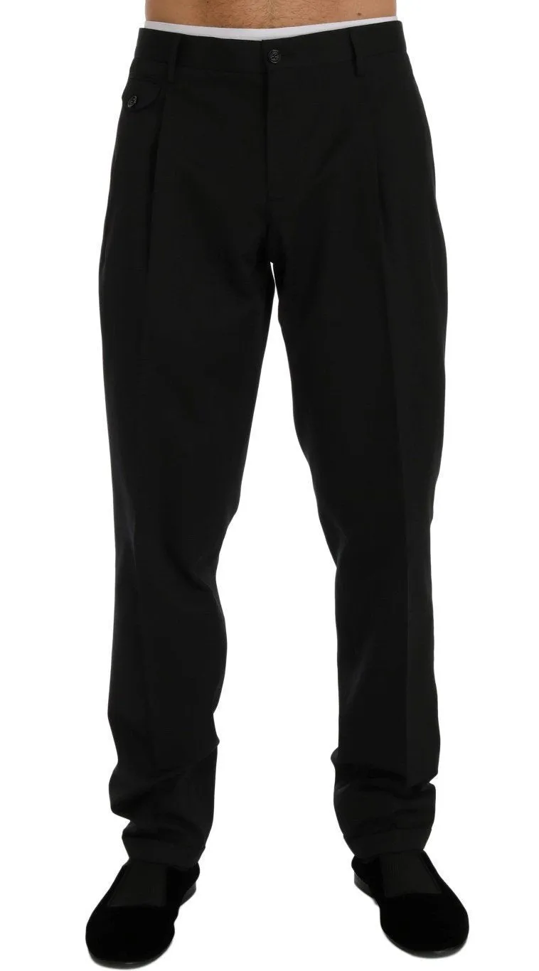 Black Cotton Rayon Dress Formal Pants