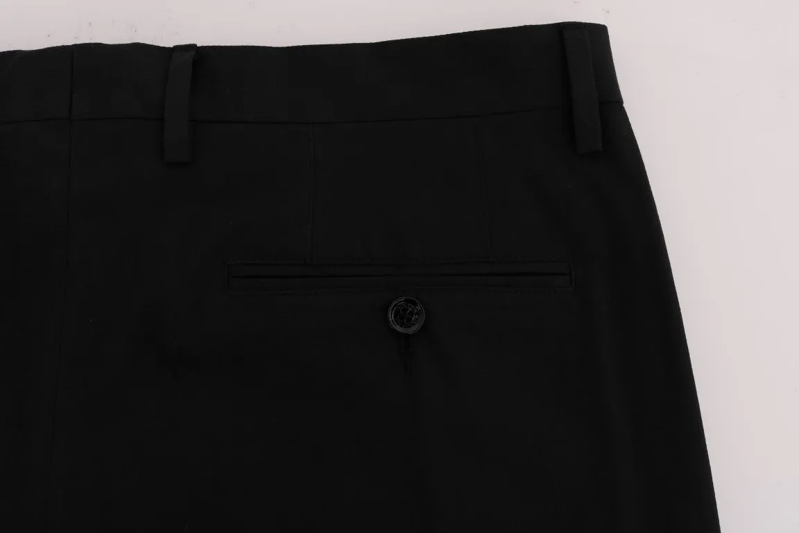 Black Cotton Rayon Dress Formal Pants