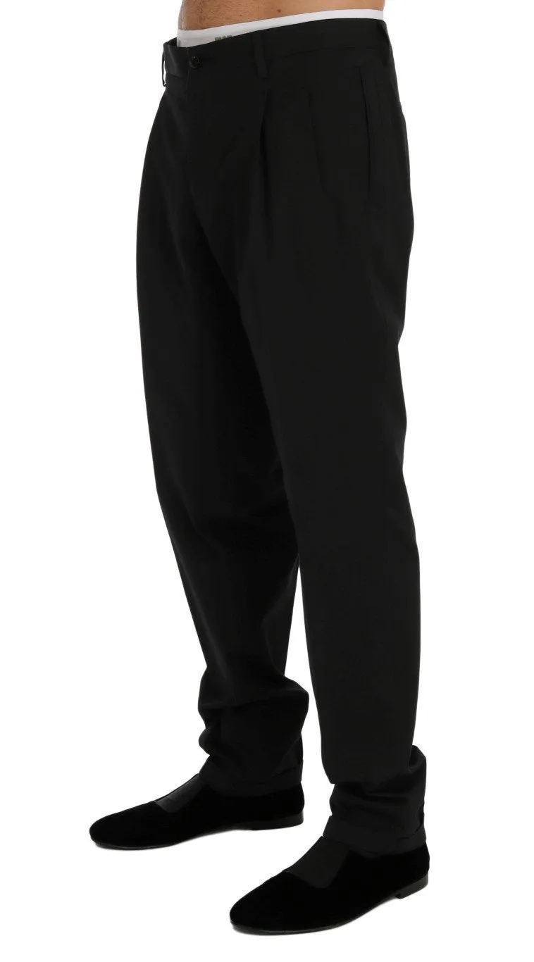 Black Cotton Rayon Dress Formal Pants