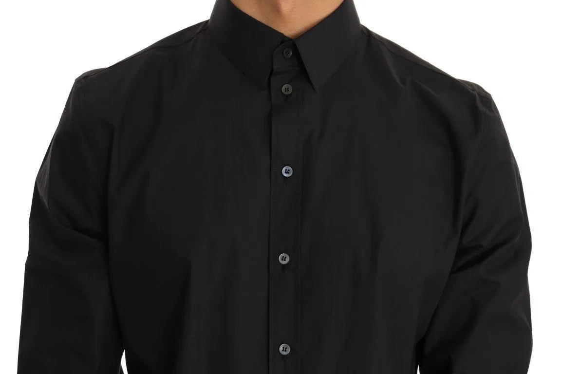 Black Dress Slim Fit Cotton Shirt