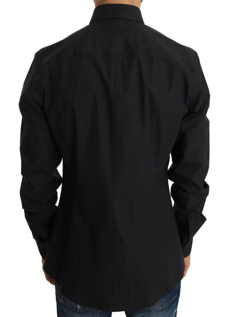 Black Dress Slim Fit Cotton Shirt