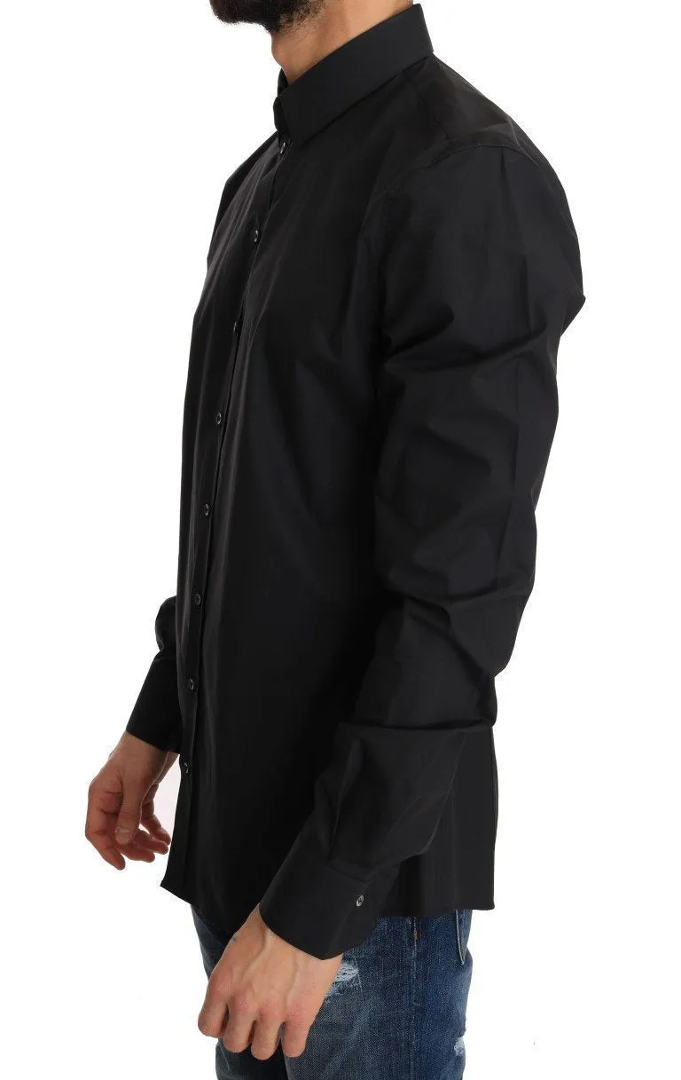 Black Dress Slim Fit Cotton Shirt