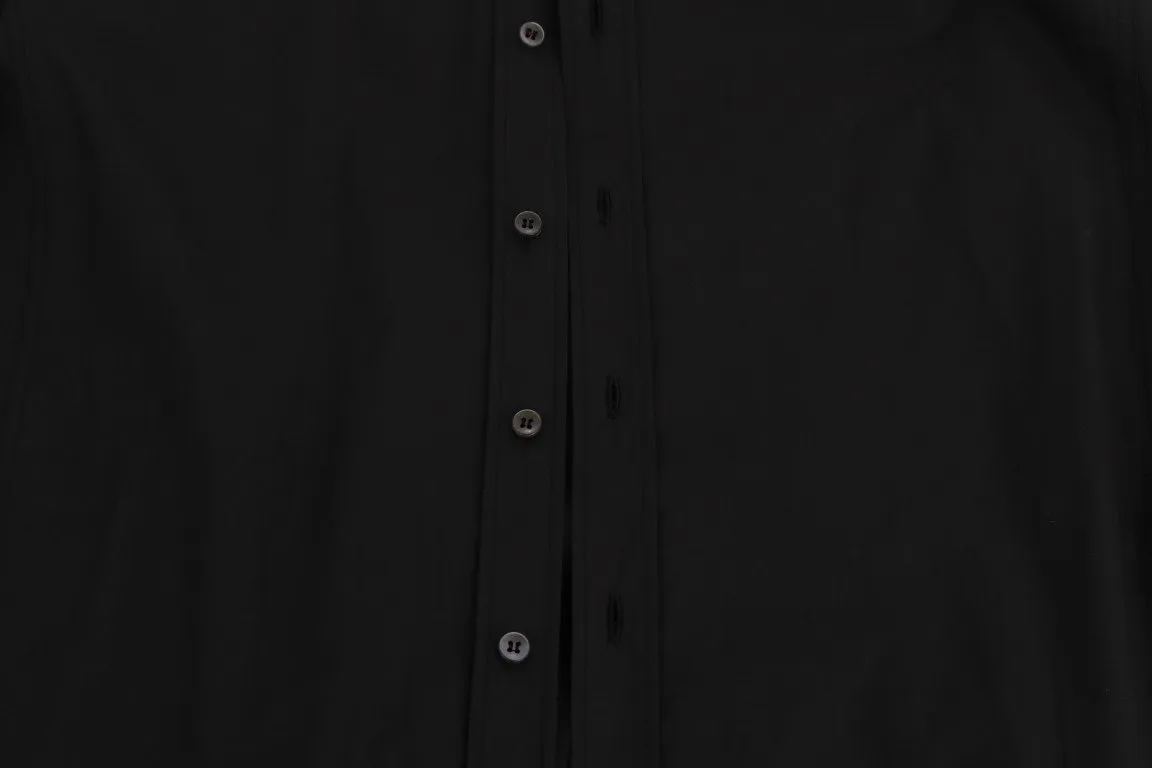 Black Dress Slim Fit Cotton Shirt