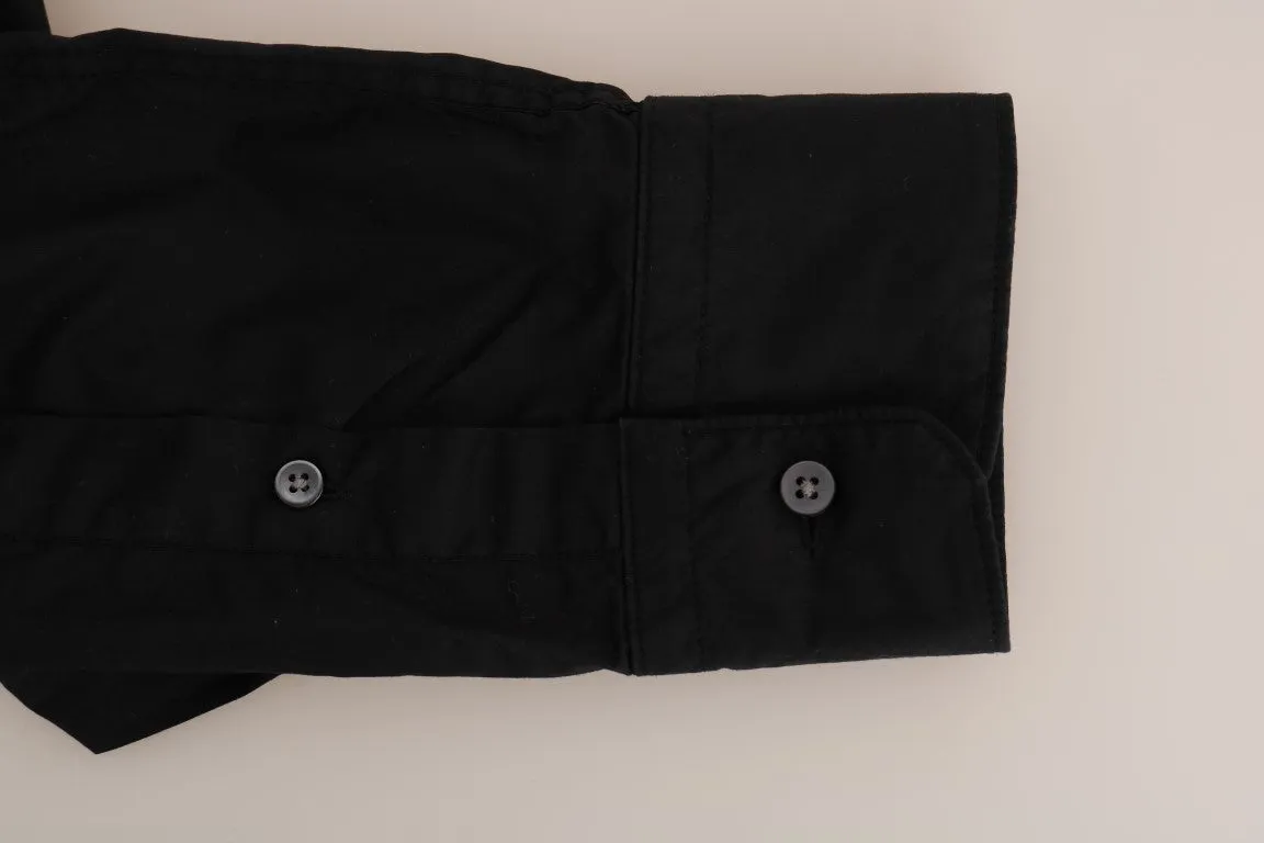 Black Formal Slim Fit Cotton Shirt