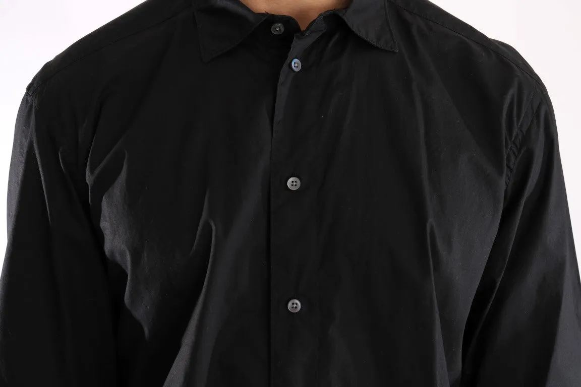 Black Formal Slim Fit Cotton Shirt