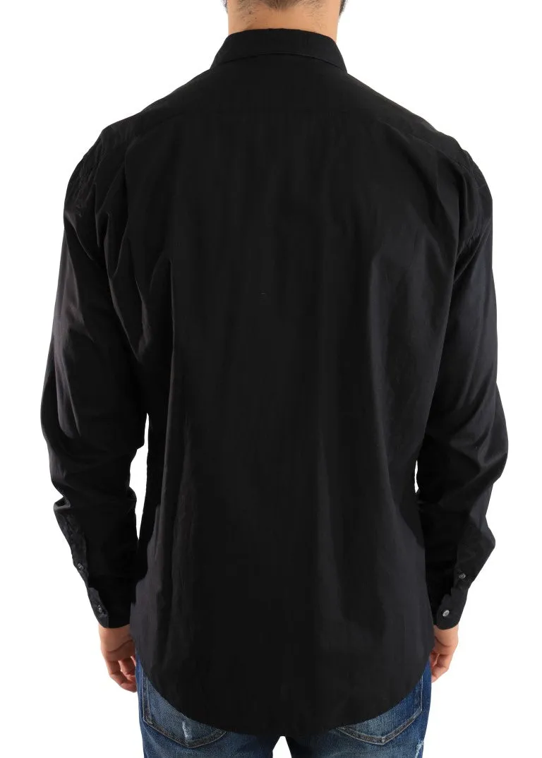 Black Formal Slim Fit Cotton Shirt