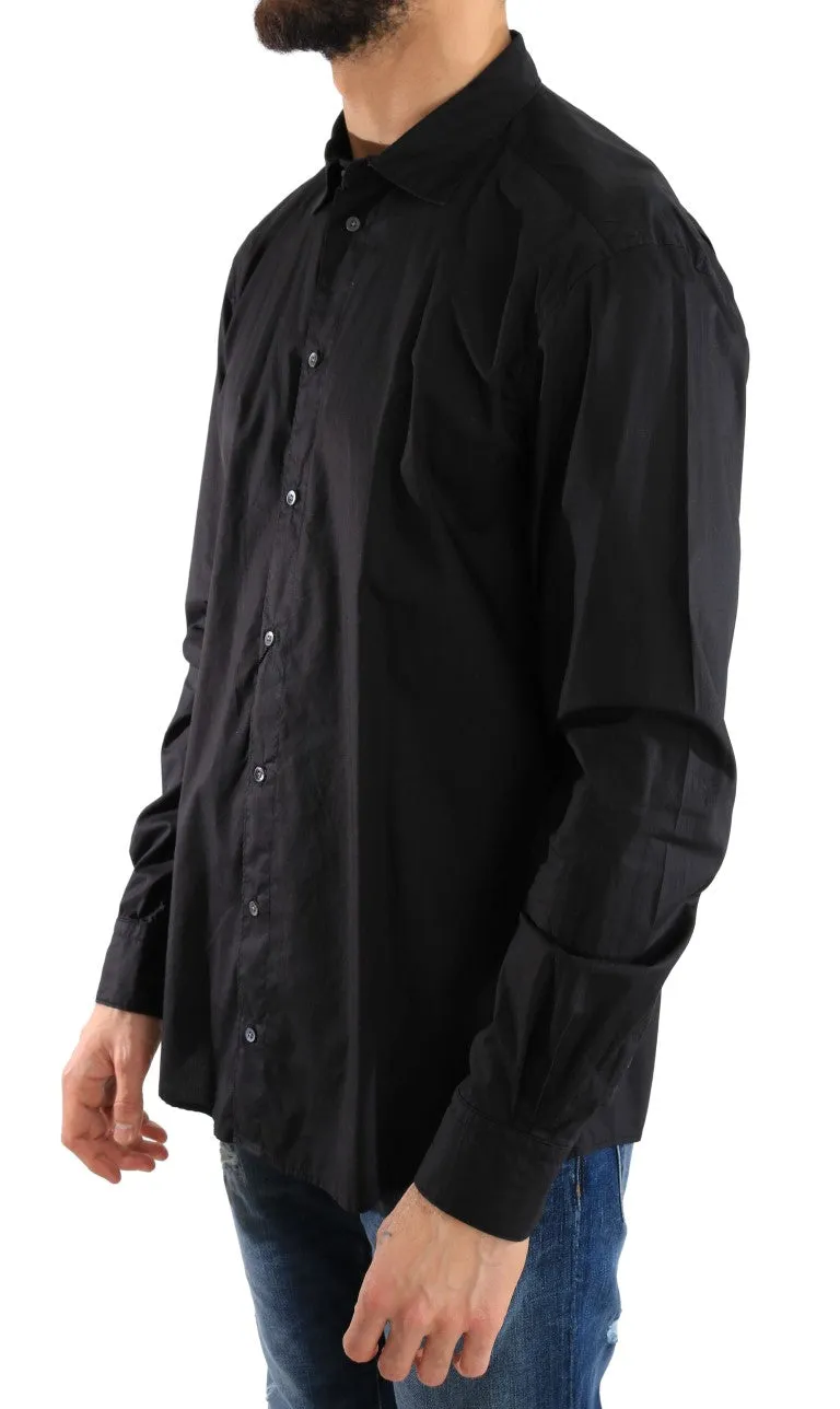 Black Formal Slim Fit Cotton Shirt