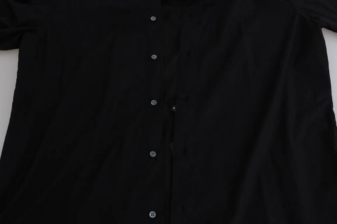 Black Formal Slim Fit Cotton Shirt