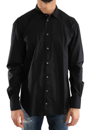Black Formal Slim Fit Cotton Shirt